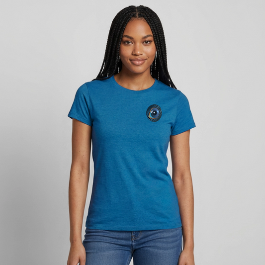 T-shirt dam - antikblå safirljung