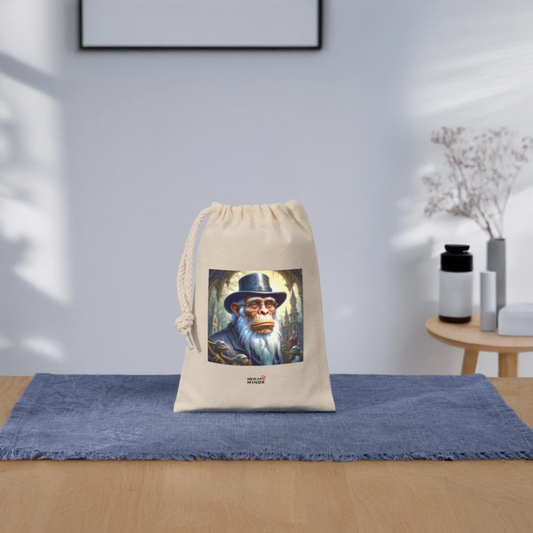 Förslutningsbar presentpåse av bomull (14 x 20 cm) - natur