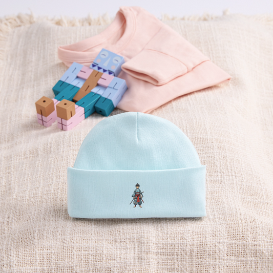 Babymössa – ekologisk - puderblå