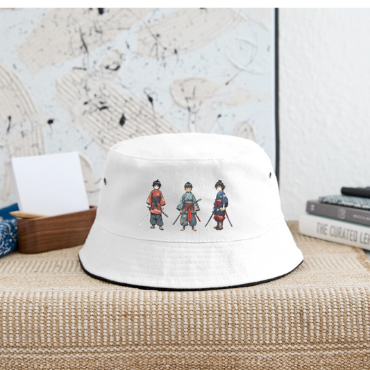 Fiskarhatt - vit/marinblå