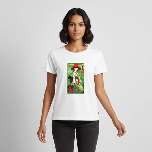 Premium-T-shirt dam - vit