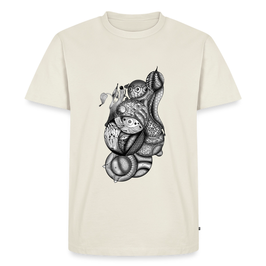 Premium-T-shirt herr - naturvit